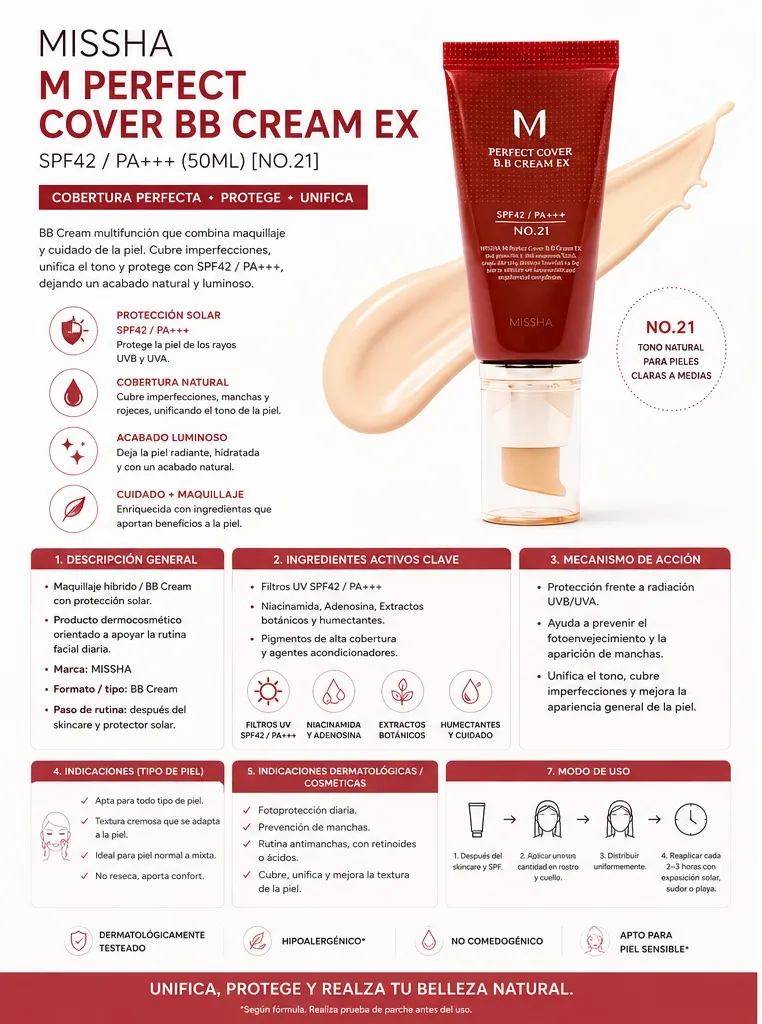 064 missha m perfect cover bb cream ex spf42pa 50ml no.21 11zon